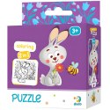 puzzle kolorowanka 2w1 motyw zająca dwustronna kreatywna zabawa dla dziec