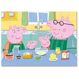 puzzle świnka peppa w kuchni 60 elementów do ułożenia dla najmłodszych