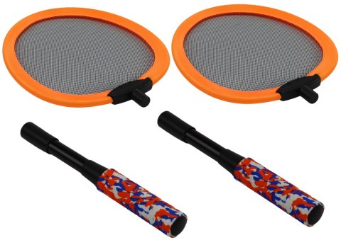 Zestaw 2 Rakietek Do Badmintona Paletki 2 Lotki Badminton Pomarańczowy Zestaw 2 Rakietek Do Badmintona Paletki 2 Lotki Badminton Pomarańczowy