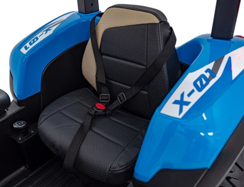 2x200W 24V Traktor na akumulator BLAST Z Przyczepką Niebieski