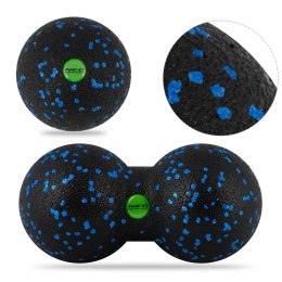 Piłka + podwójna piłka do masażu - zestaw - NS-997 czarno-niebieska