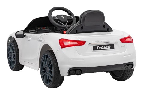 12V PILOT Auto samochód na akumulator elektryczn Maserati Ghibli Biały