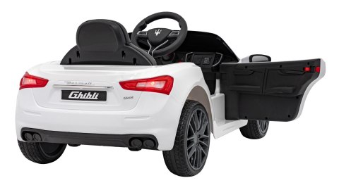 12V PILOT Auto samochód na akumulator elektryczn Maserati Ghibli Biały