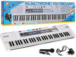 Biały Keyboard dla dzieci 5+ Mikrofon + Nagrywanie + Głośniki Stereo