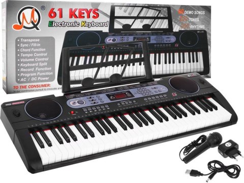 Keyboard dla dzieci 5+ Zestaw muzyczny Stojak na nuty Mikrofon