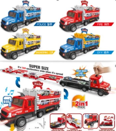 Samochód laweta transporter składany XXL czerwony