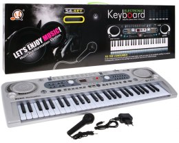 Srebrny Keyboard dla dzieci 5+ Mikrofon + Nagrywanie USB -