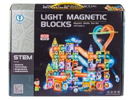 Świecące Klocki Magnetyczne, Tor Kulkowy Dla Kulek 202 Elementy Kulodrom