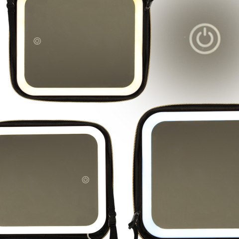 Kosmetyczka organizer na kosmetyki z luster czarna