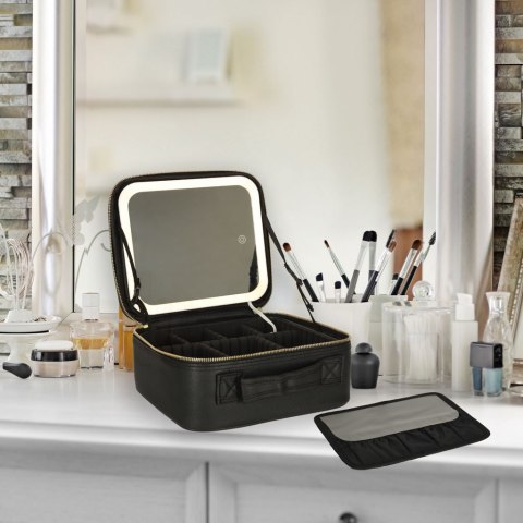 Kosmetyczka organizer na kosmetyki z luster czarna