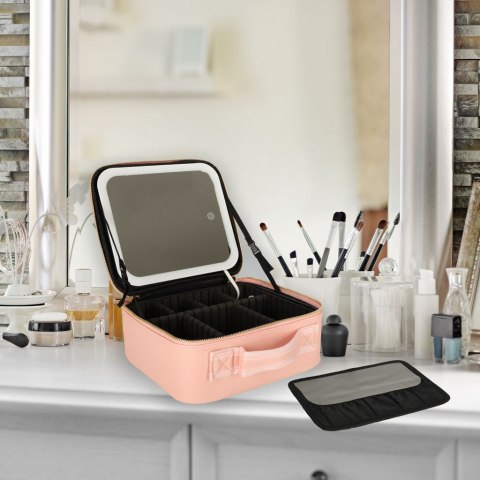 Kosmetyczka organizer na kosmetyki z luster różowa