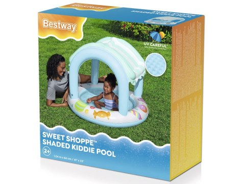 Bestway niebiesko - biały basenik z daszkiem 104cm słodki sklepik 52638