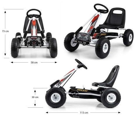 Milly Mally Gokart na pedały Thor White quad