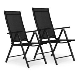 Komplet 2 krzeseł ogrodowych składane stalowe z regulacją oparcia