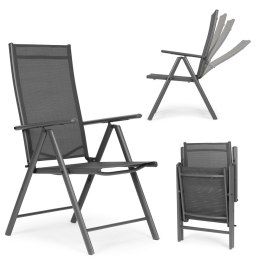 Komplet 2 krzeseł ogrodowych składane stalowe z regulacją oparcia