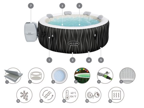 Bestway jacuzzi Lay-Z-Spa HOLLYWOOD 4-6os 196 cm LED 60059 Bestway jacuzzi Lay-Z-Spa HOLLYWOOD 4-6os 196 cm LED 60059