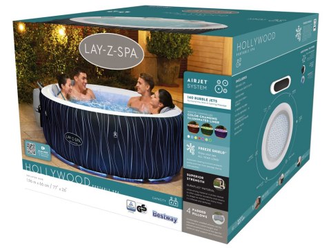 Bestway jacuzzi Lay-Z-Spa HOLLYWOOD 4-6os 196 cm LED 60059 Bestway jacuzzi Lay-Z-Spa HOLLYWOOD 4-6os 196 cm LED 60059