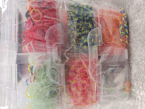 Gumki 15000 DUŻY Zestaw XXL Do Robienia Tworzenia Bransoletek Naszyjników Koraliki Zawieszki + Kuferek Przecena 2