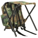 Krzesło turystyczne bez oparcia wędkarskie moro