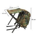 Krzesło turystyczne bez oparcia wędkarskie moro
