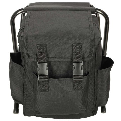 Krzesło turystyczne bez oparcia wędkarskie czarne