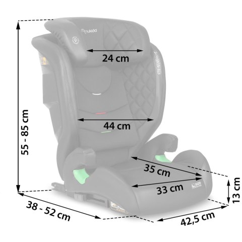 Fotelik samochodowy Nukido Lousi czarny 15-36 kg ISOFIX Fotelik samochodowy Nukido Lousi czarny 15-36 kg ISOFIX