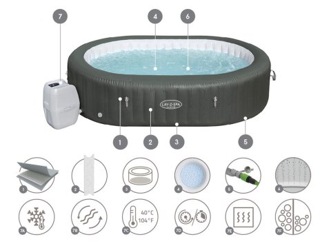 Bestway Lay-Z-Spa Mauritius jacuzzi 5-7os 60067 Bestway Lay-Z-Spa Mauritius jacuzzi 5-7os 60067