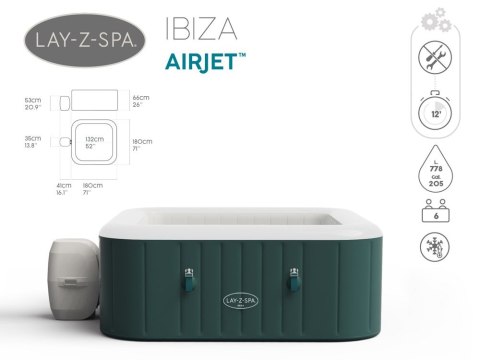 Bestway jacuzzi Lay-Z-Spa IBIZA 4-6 osób 60015 Bestway jacuzzi Lay-Z-Spa IBIZA 4-6 osób 60015