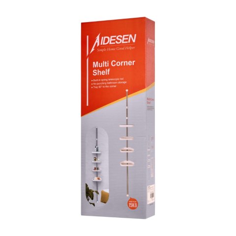 Półka łazienkowa narożna teleskopowa pryszni 260cm