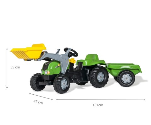 Rolly Toys 023134 Traktor Rolly Kid X z łyżka i przyczepa Zielony Rolly Toys 023134 Traktor Rolly Kid X z łyżka i przyczepa Zielony