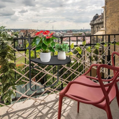 Stolik balkonowy składany zawieszany na balustradę czarny Stolik balkonowy składany zawieszany na balustradę czarny