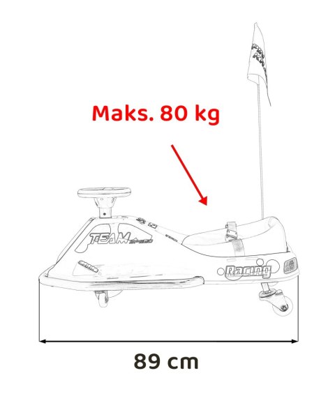 Driftujący Quad Gokart na akumulator Max 80KG 180W Racing Drifter