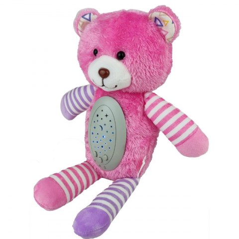 BABY Przytulanka Usypiacz Projektor 2w1 Różowy Miś - 10 Kołysanek