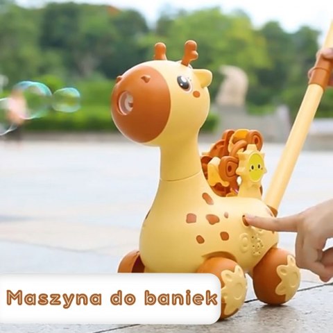 Pchacz Jelonek 2w1 Maszyna do Robienia Baniek Mydlanych dla Dzieci