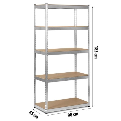 Regał metalowy magazynowy 183 x 90 x 45 cm Humberg HR-700 srebrny Regał metalowy magazynowy 183 x 90 x 45 cm Humberg HR-700 srebrny