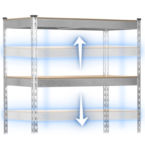 Regał metalowy magazynowy 183 x 90 x 45 cm Humberg HR-700 srebrny Regał metalowy magazynowy 183 x 90 x 45 cm Humberg HR-700 srebrny