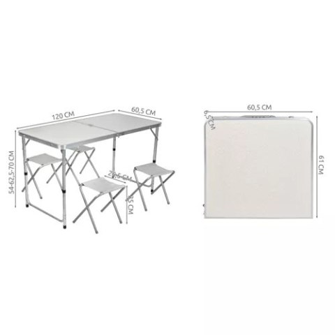 Zestaw kempingowy stolik plsu krzesełka Trizand 23238