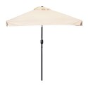 Prostokątny duży parasol ogrodowy skośny łamany z korbą beżowy 200 x 140 cm