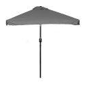 Prostokątny duży parasol ogrodowy skośny łamany z korbą szary 200 x 140 cm