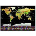 Mapa świata - zdrapka z flagami + akcesoria 23442