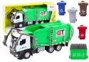Wielofunkcyjna Zielona Metalowa Śmieciarka z Napędem Frykcyjnym i Kolorowymi Koszami