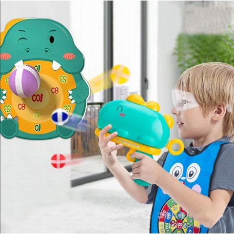 Gra w Rzutki Pistolet Dinozaur na Kulki Rzepy Tarcza Punkty Strzelanie
