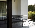Stół cateringowy bankietowy ogrodowy składany 180cm + 2 ławki-