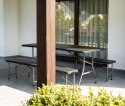 Stół cateringowy bankietowy ogrodowy składany 180cm + 2 ławki-