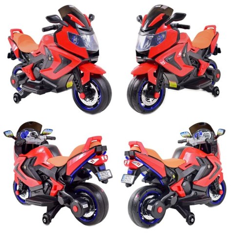 najnowszy motor ścigacz, świecące koła, panel, dźwięki, skóra/3188fl