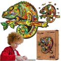 puzzle drewniane układanka kameleon kolorowy zestaw puzzli a3 ozdoba