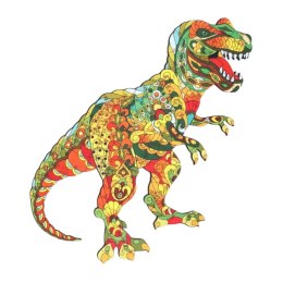 puzzle drewniane układanka tyranozaur dinozaur zestaw puzzli a4 ozdoba