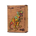 puzzle drewniane układanka tyranozaur dinozaur zestaw puzzli a4 ozdoba