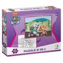 puzzle 2w1 psi patrol 60 elementów kolorowanka i układanka w jednym