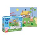 puzzle 2w1 świnka peppa 60 elementów do ułożenia + kolorowanka w jednym